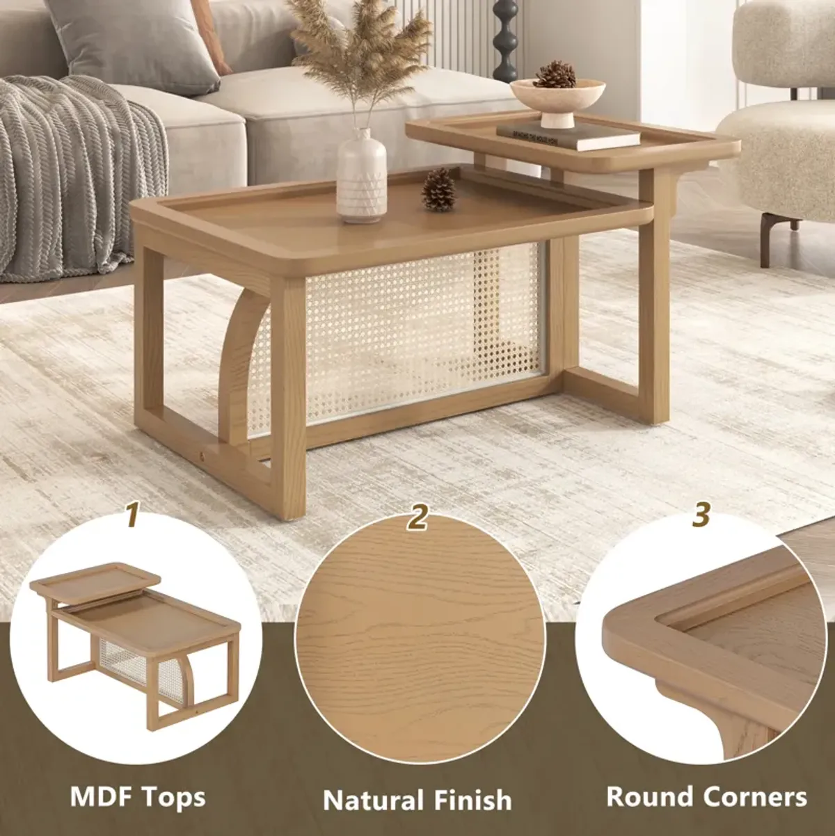 Merax Modern Nesting  Coffee Table