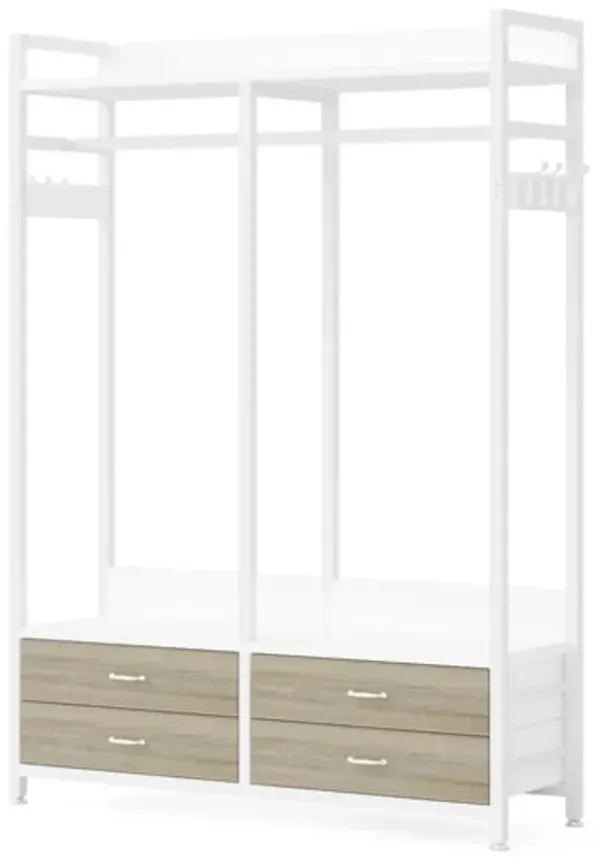 Clothes Organizer – Garment Rack with Hanging Rod and 4 Storage Drawers
