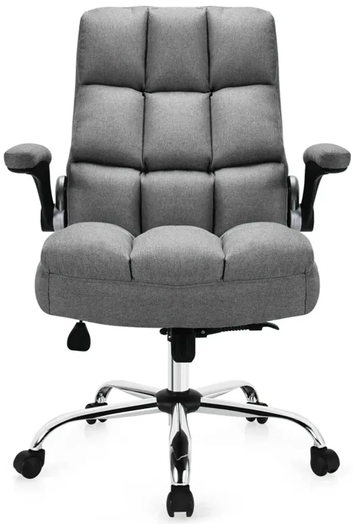 Adjustable Swivel Office Chair with High Back and Flip-up Arm for Home and Office