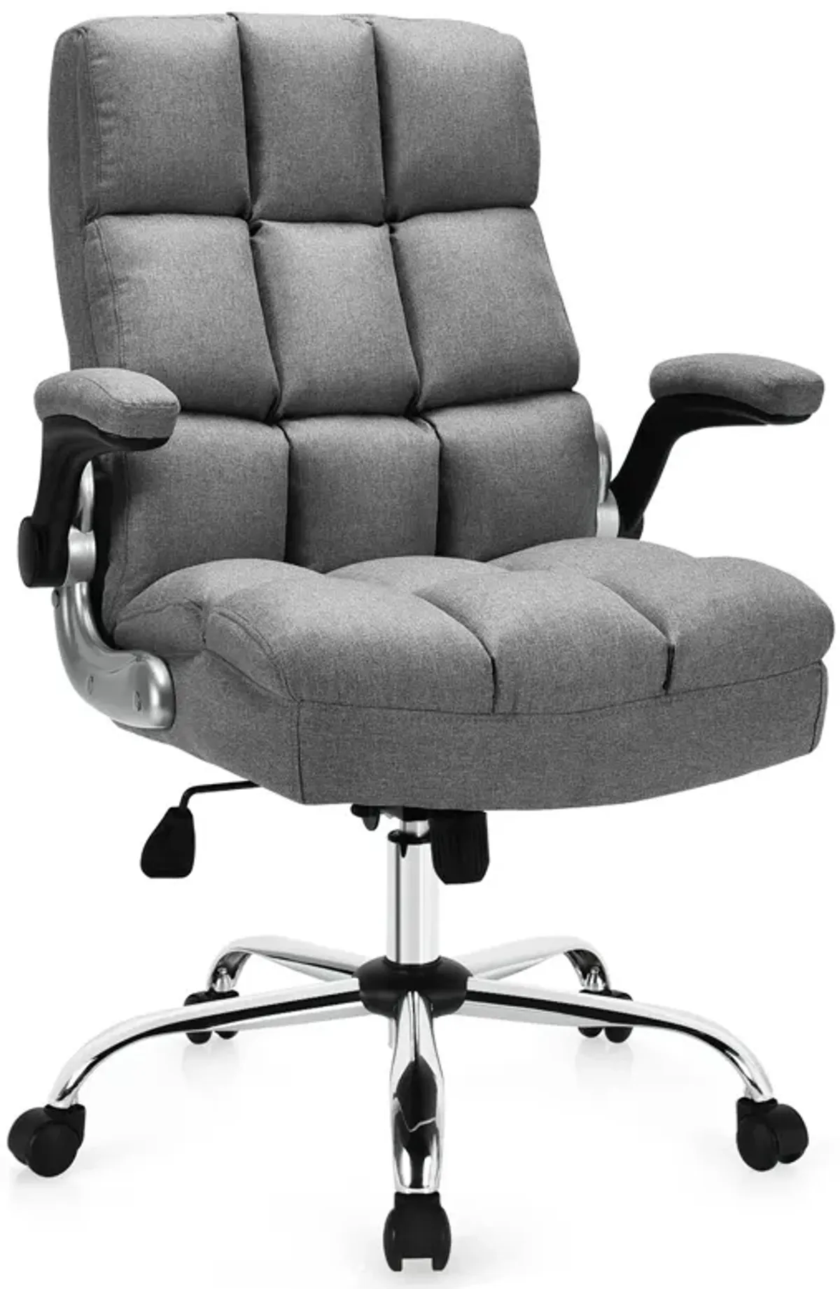 Adjustable Swivel Office Chair with High Back and Flip-up Arm for Home and Office