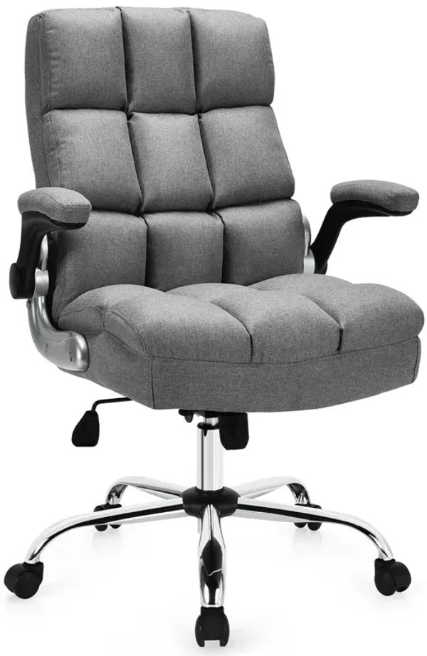 Adjustable Swivel Office Chair with High Back and Flip-up Arm for Home and Office