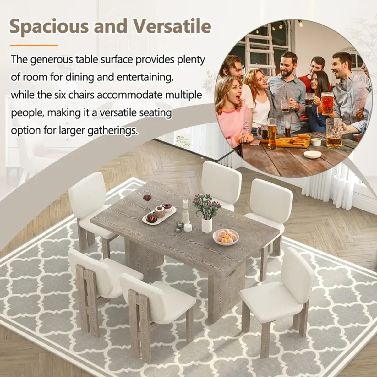 Merax 7-Piece Retro Dining Set