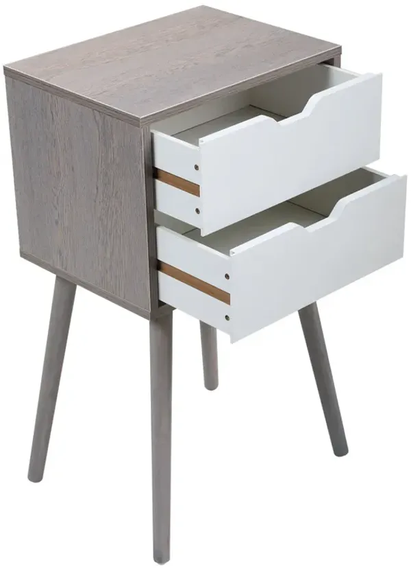 Streamdale Gray 2-Drawer Bedside Tables (Set of 2)