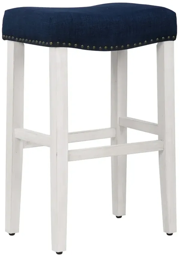 WestinTrends 29" Upholstered Backless Saddle Seat Bar Stool