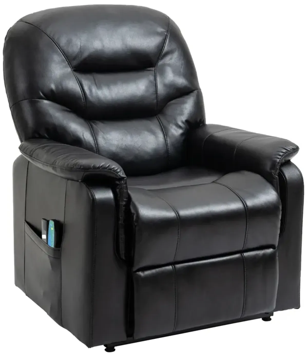 MONDAWE Ergonomic Faux Leather Power Lift Recliner Chair for Elderly with Side Pocket and Two Remote Control