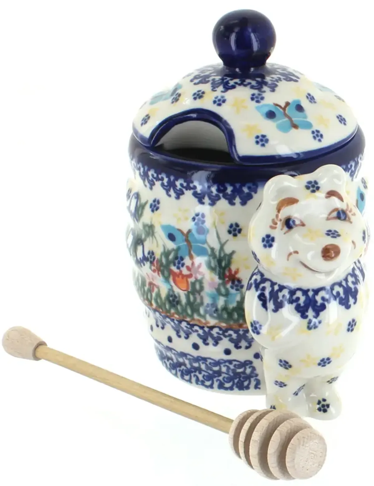Blue Rose Polish Pottery Savannah Honey Pot
