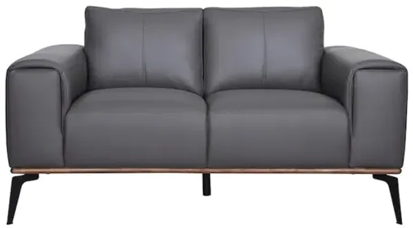 Porter Designs Pietro Top Grain Leather Loveseat, Gray