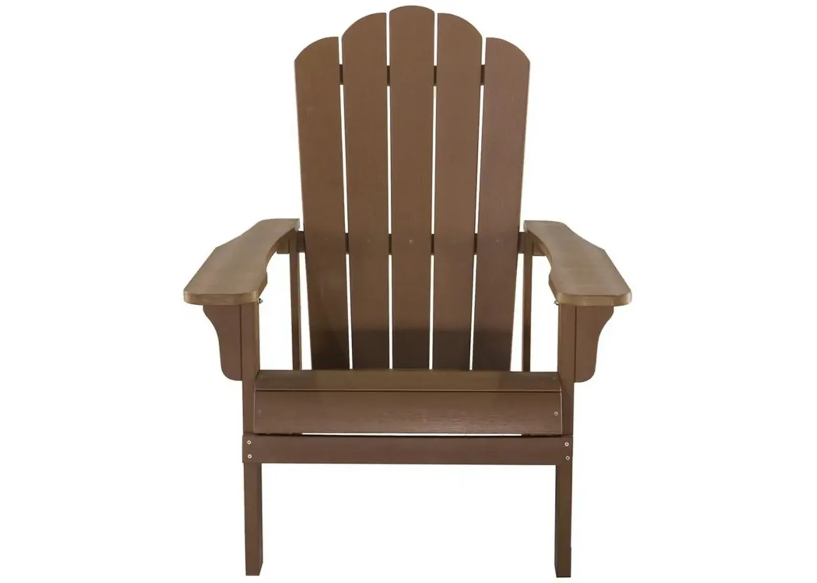 West Outdoor Patio Adirondack Chair, 30 Inch, Wood Style Brown Finish - Benzara