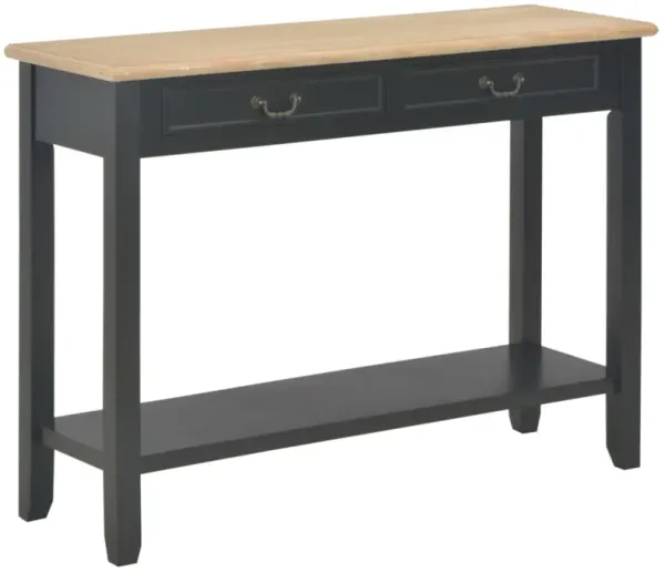 vidaXL Console Table Black 43.3"x13.7"x31.4" Wood