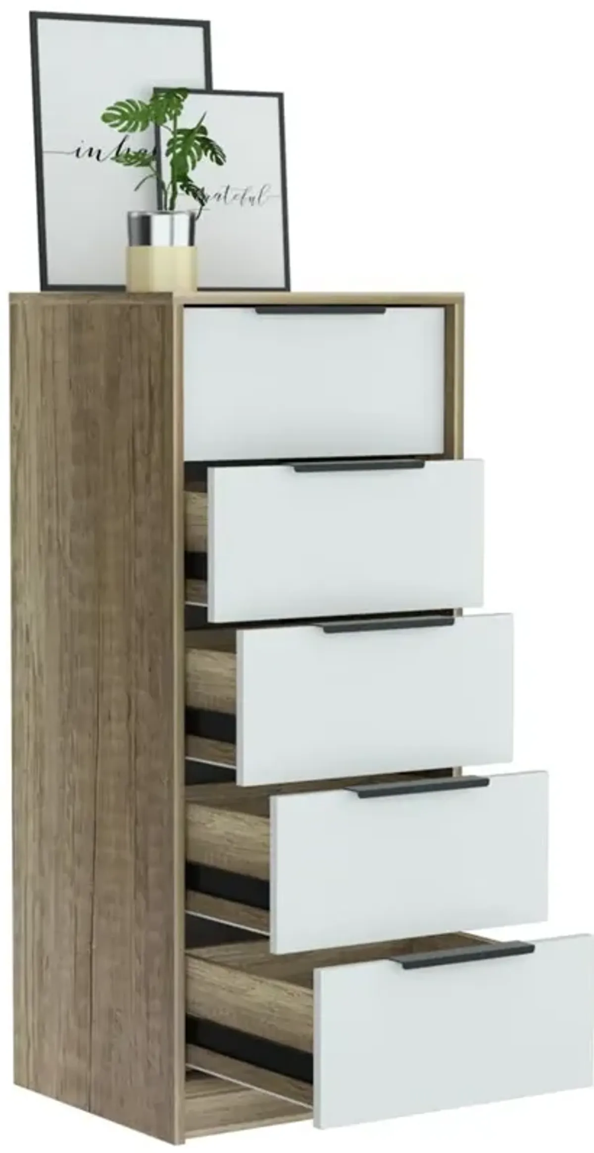 Egeo 5 Drawer Dresser White