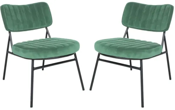 LeisureMod Marilane Velvet Accent Chairs with Cushioned Upholstery – Set of 2 Stylish Chairs for Living Room, Office, Lounge, and Modern Spaces