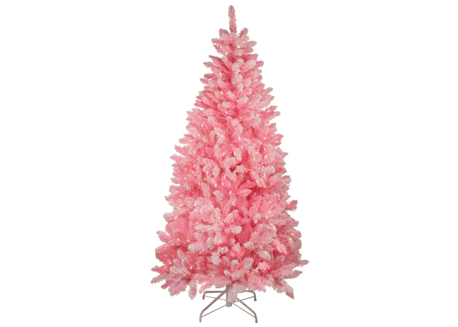 6' Pre-Lit Slim Flocked Pine Artificial Christmas Tree - Clear Lights