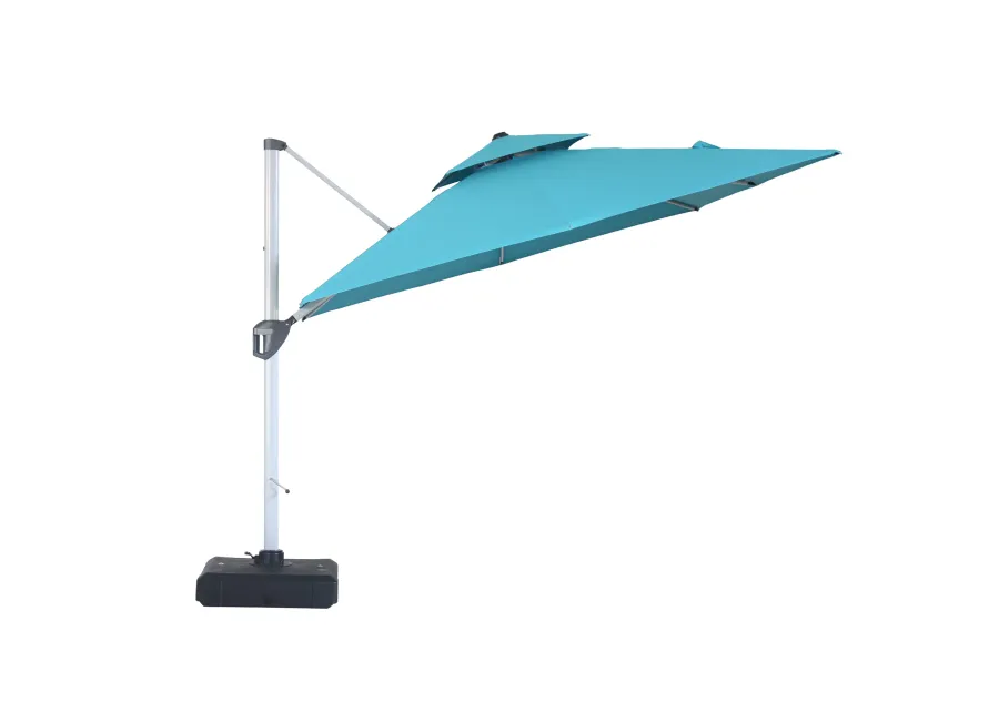 Mondawe 10ft Square Cantilever Patio Umbrella with Weighted Base Included