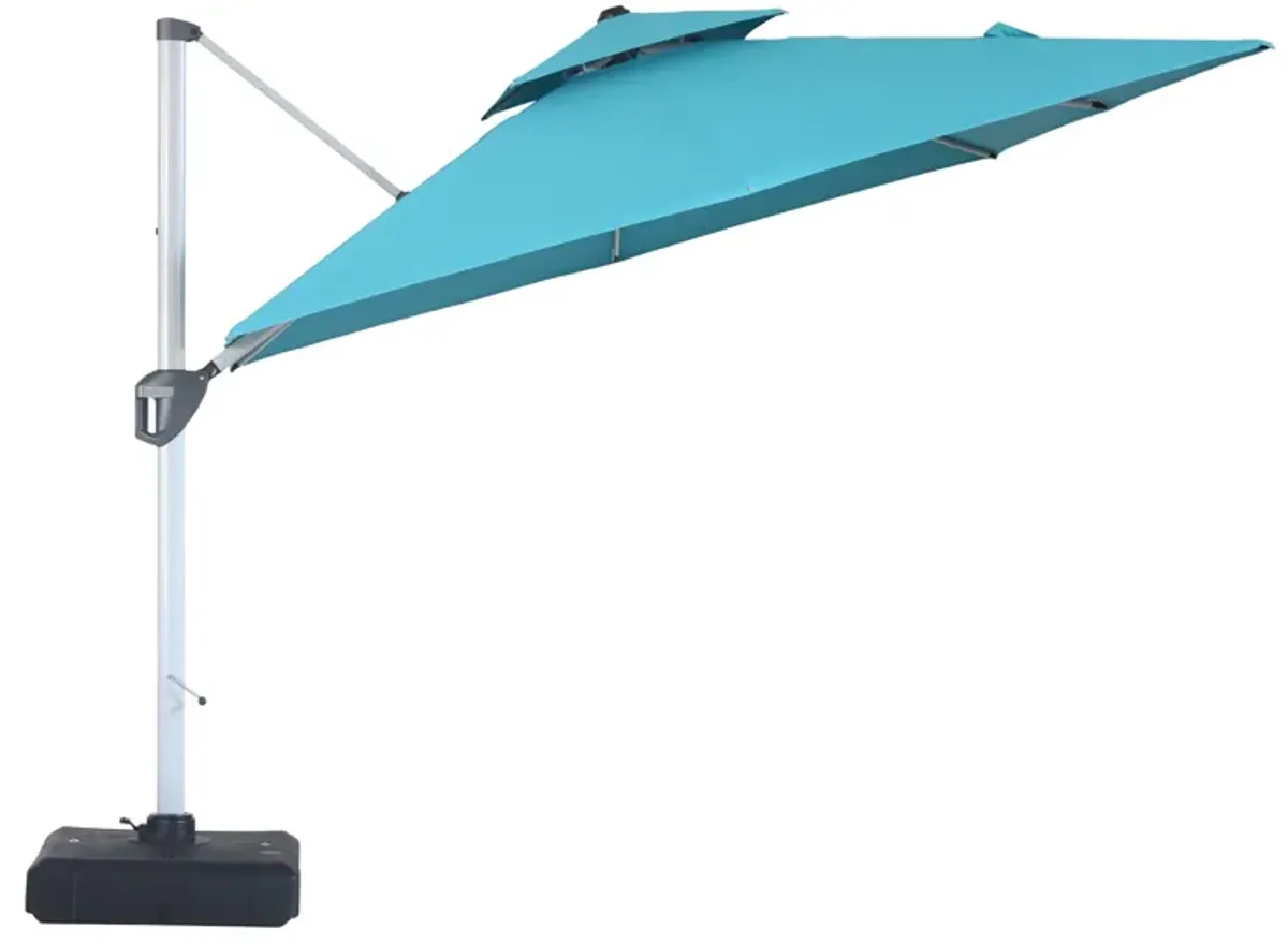 Mondawe 10ft Square Cantilever Patio Umbrella with Weighted Base Included