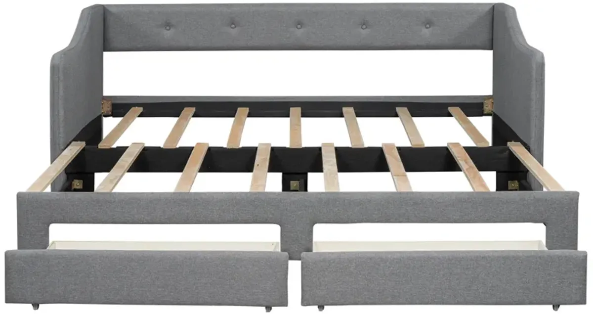 Merax Upholstered Daybed Bed with 2 Drawers