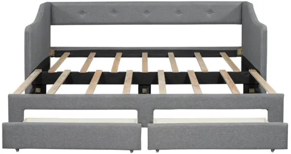 Merax Upholstered Daybed Bed with 2 Drawers