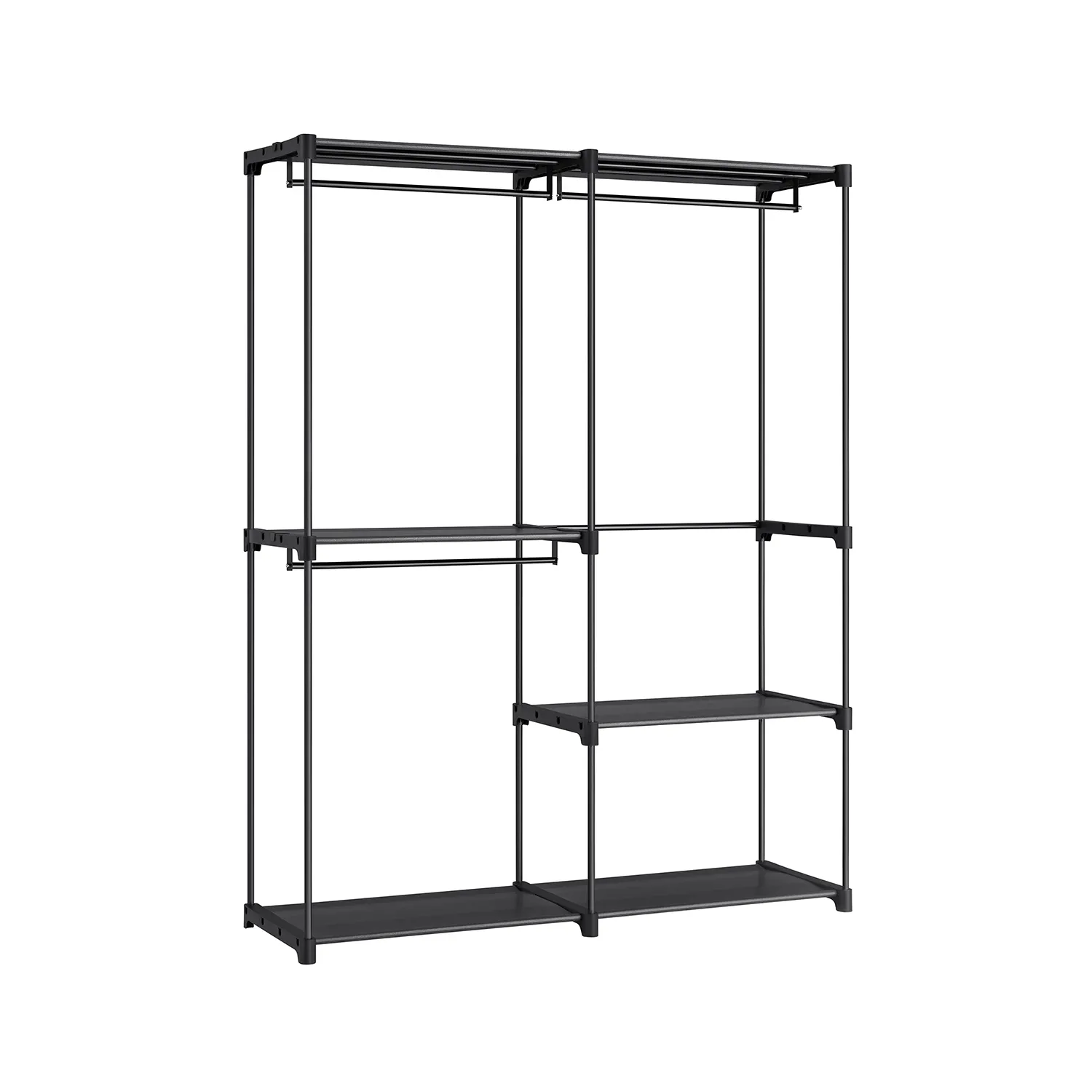 Adjustable Freestanding Closet Organizer with Hanging Rods for Efficient Wardrobe Management