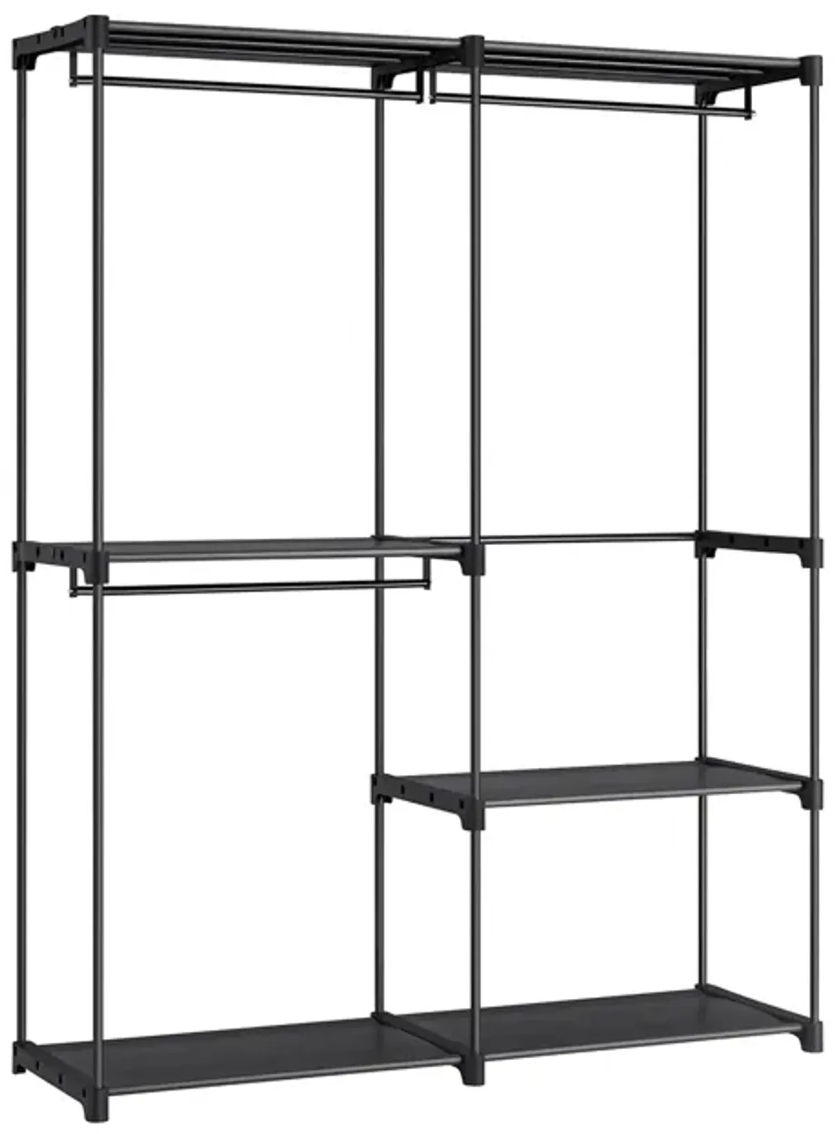 Adjustable Freestanding Closet Organizer with Hanging Rods for Efficient Wardrobe Management