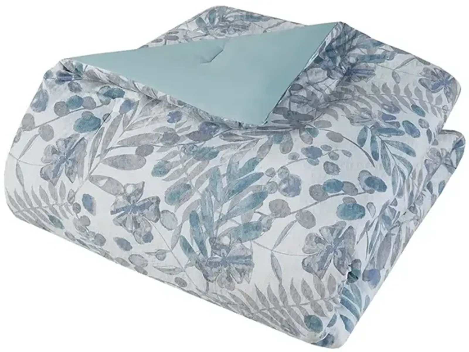 Gracie Mills Rice Coastal Bliss 5-Piece Seersucker Comforter Ensemble with Coordinating Throw Pillows