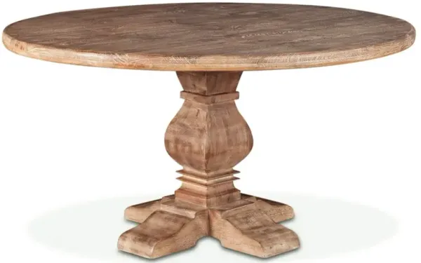 World Interiors Pengrove 54-Inch Round Mango Wood Dining Table in Antique Oak Finish