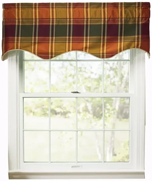 Ellis Curtain Boroughs Plaid Duchess 3" Rod Pocket Filler ValanceS for Windows 50" x 15" Plum