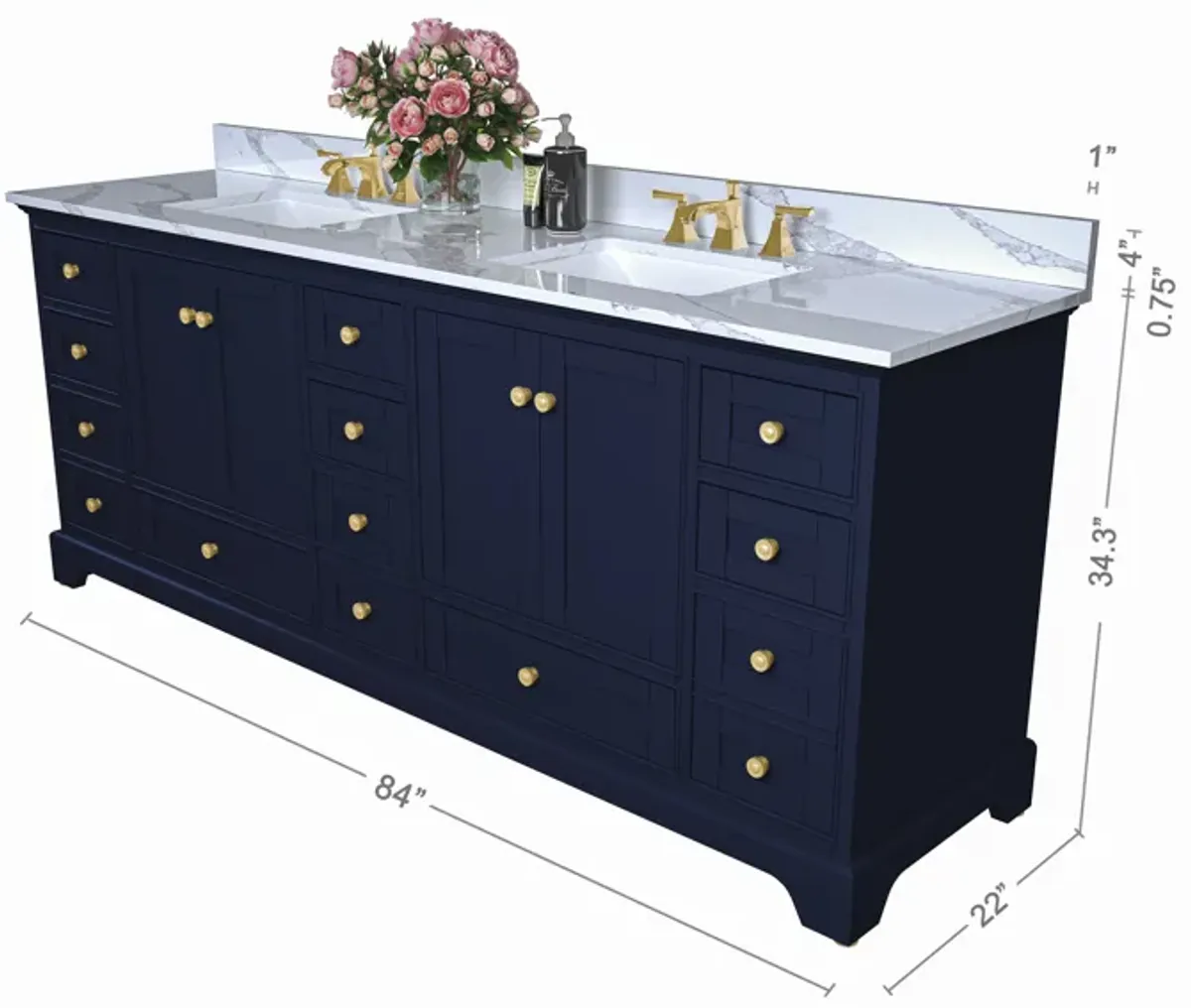 Audrey 84 in. Bath Vanity Set