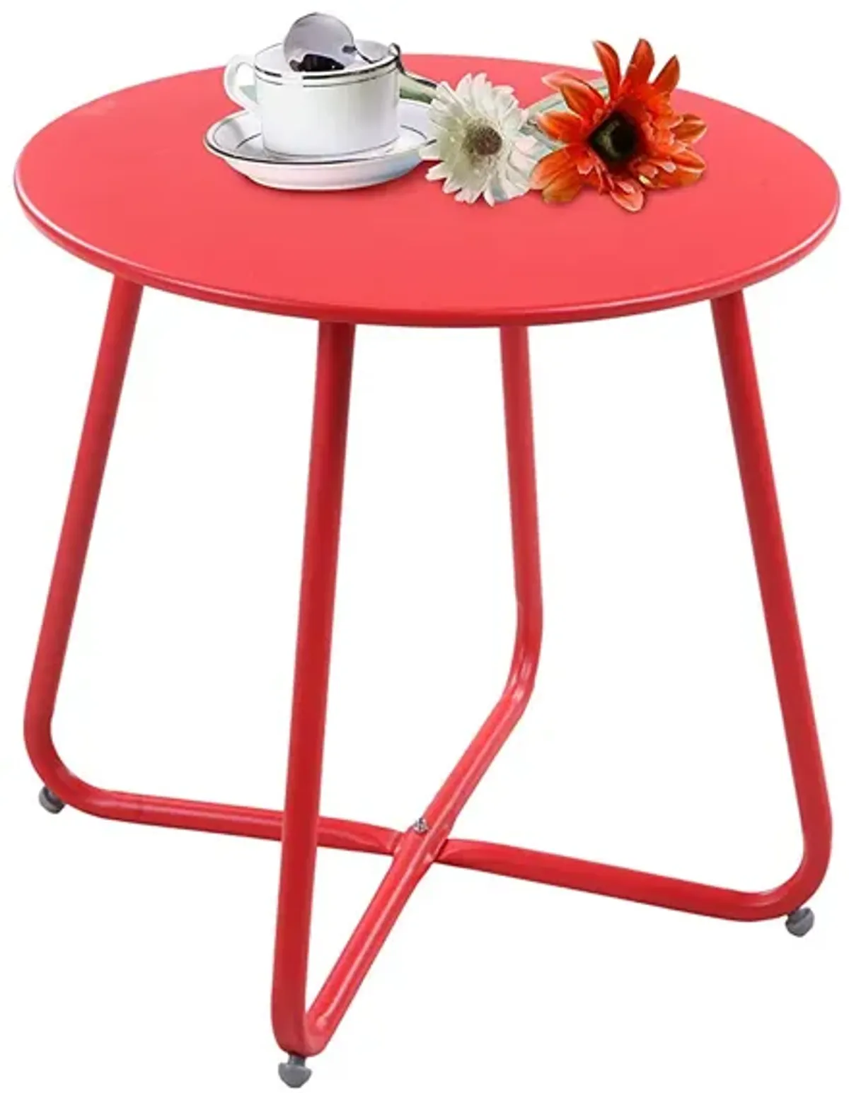 MONDAWE Compact Multi-Color Round End Table - Easy Install, Space-Saving Design