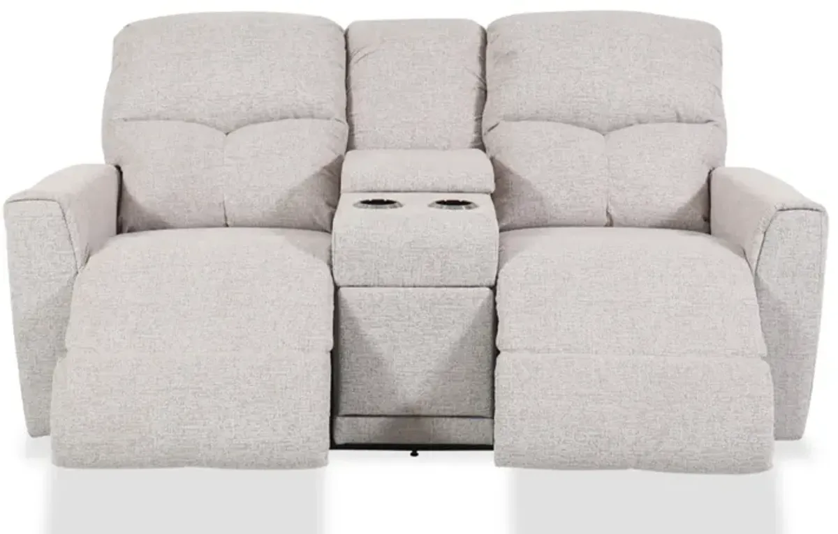 Hawthorn Stone Reclining Loveseat with Console