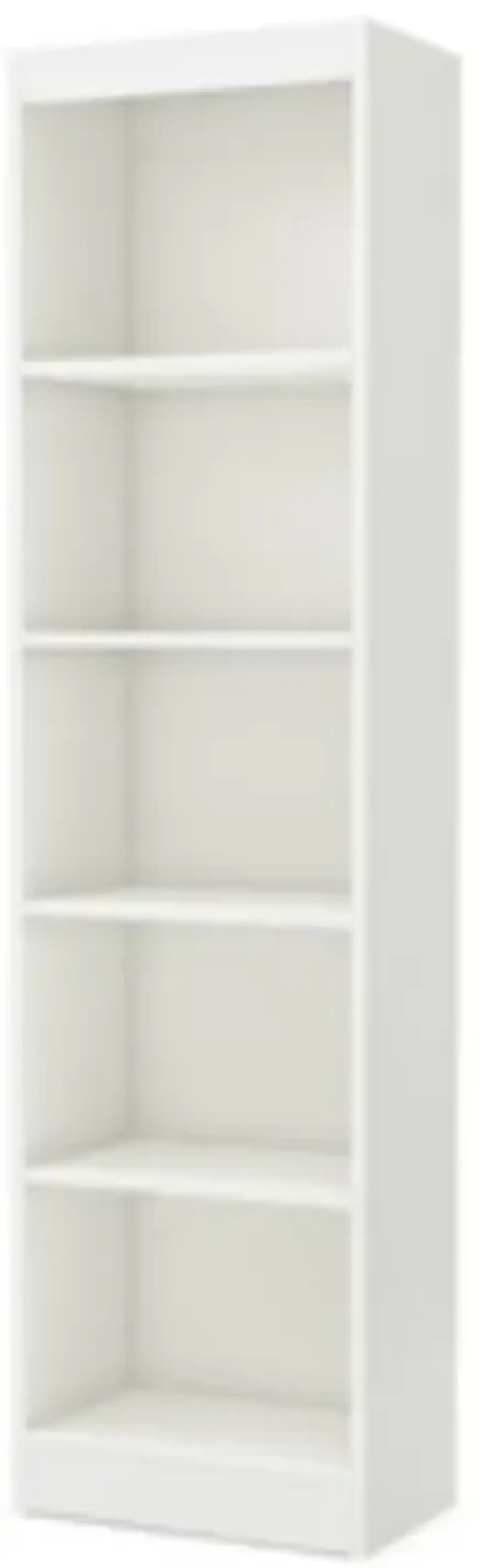 Hivvago 5 Shelf Narrow Bookcase Storage Shelves in White Wood Finish