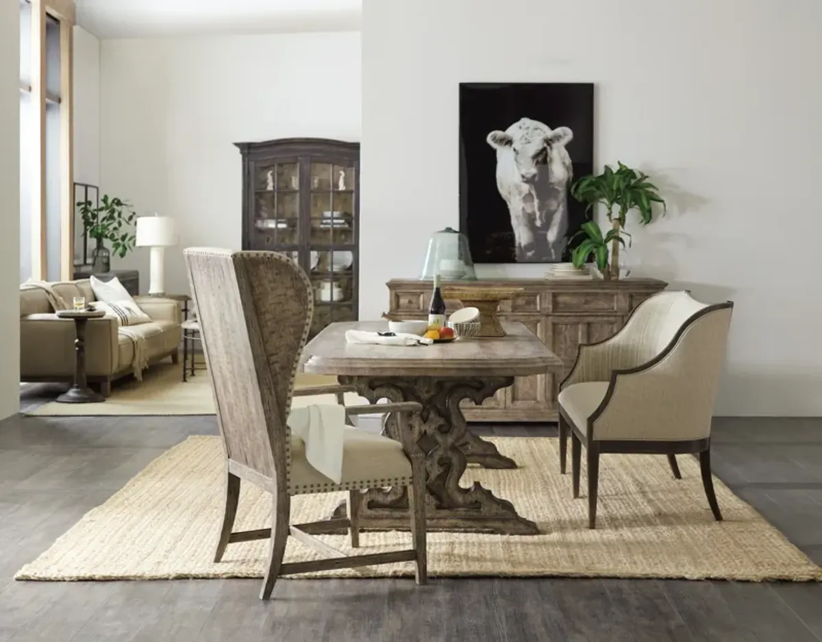 La Grange Le Vieux 86in Double Pedestal Table w/2-18in Leaves