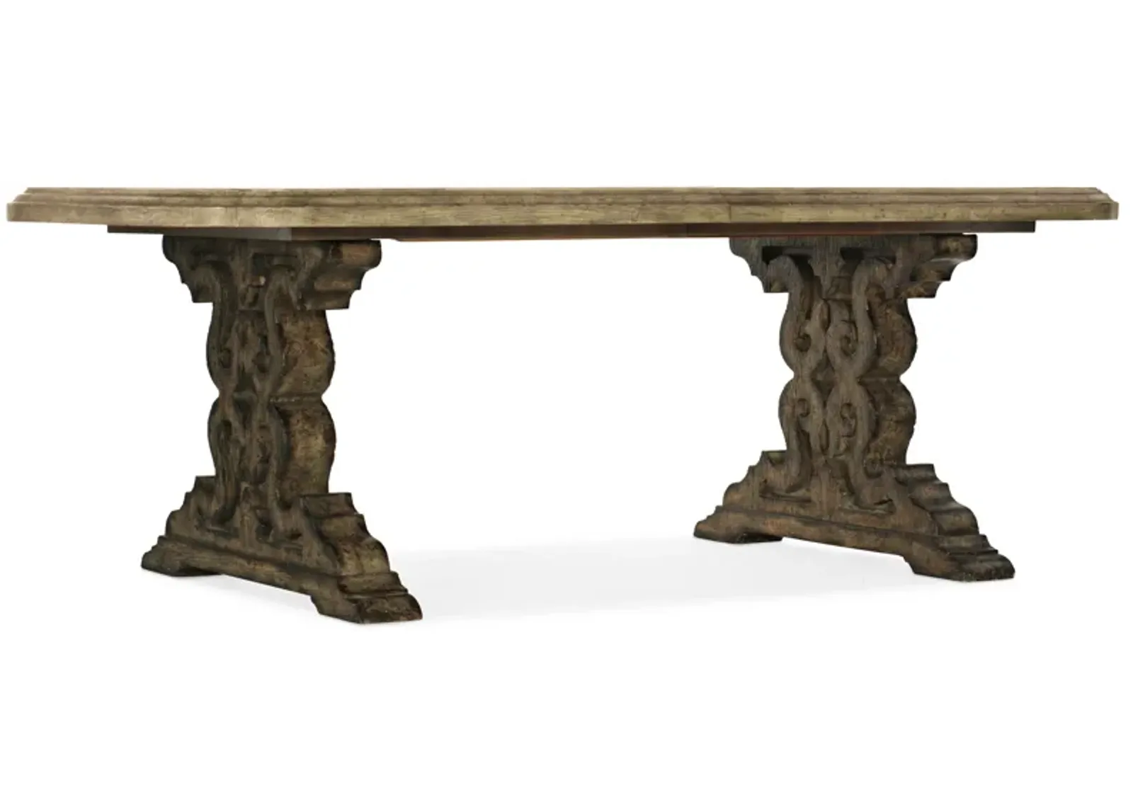 La Grange Le Vieux 86in Double Pedestal Table w/2-18in Leaves