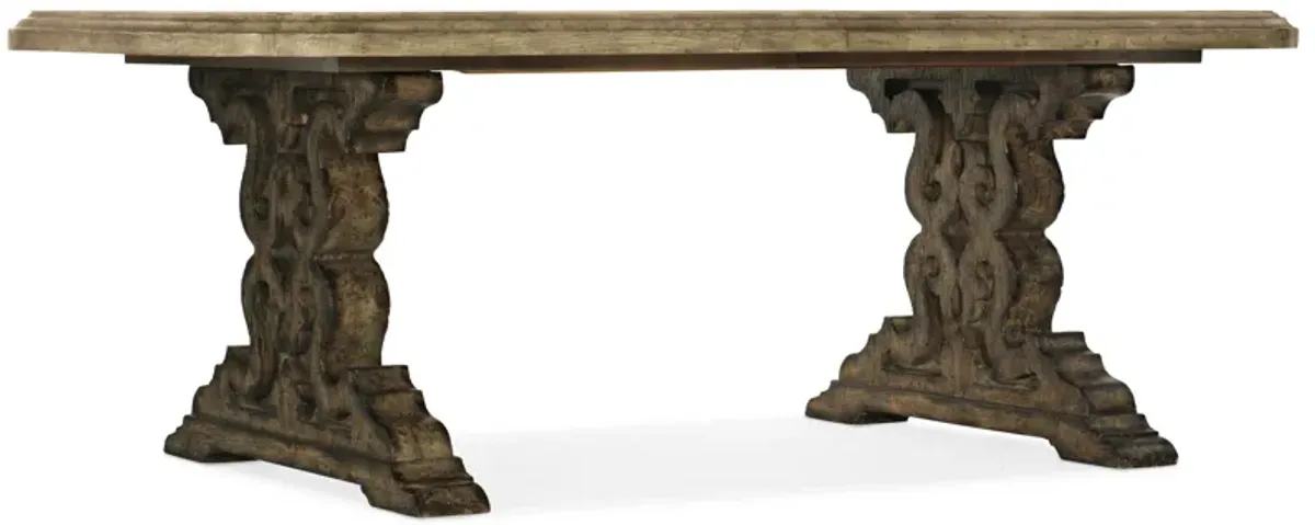 La Grange Le Vieux 86in Double Pedestal Table w/2-18in Leaves