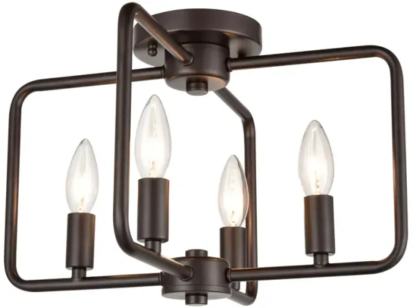 Park Slope 15'' Wide 4-Light Bronze Flush Mount