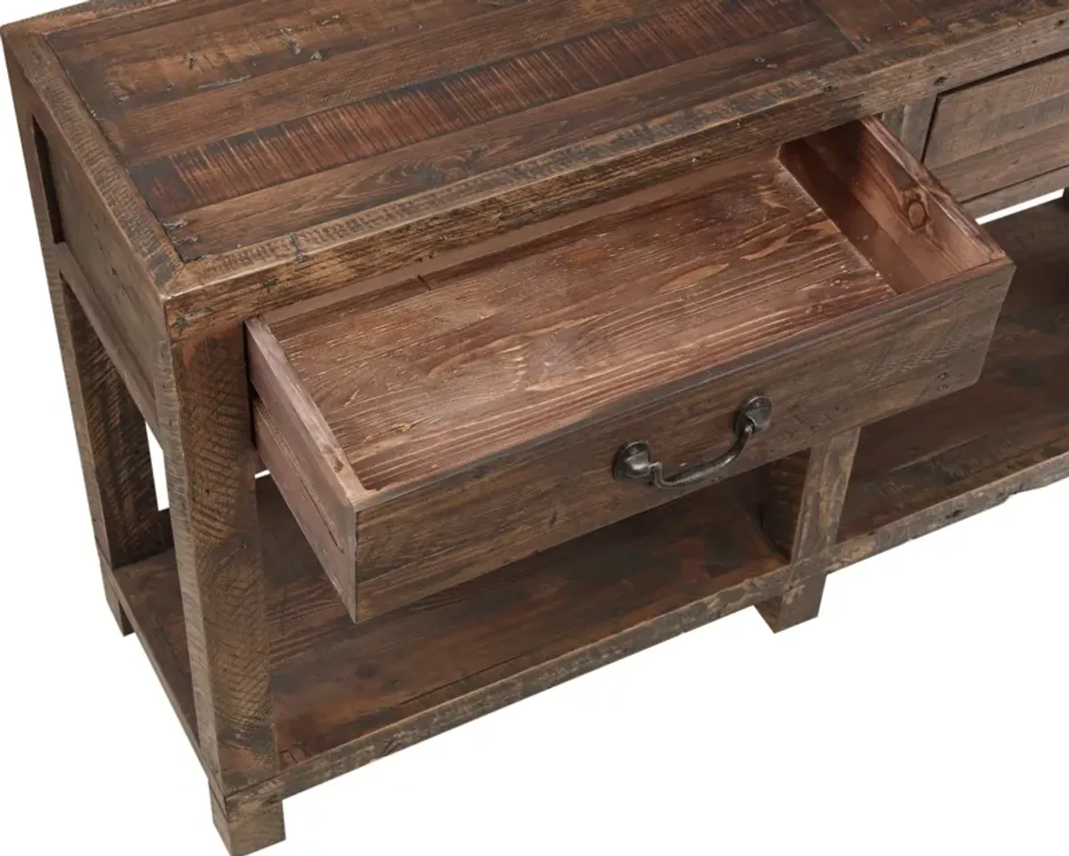 Craster Reclaimed Wood Console Table in Smoky Taupe
