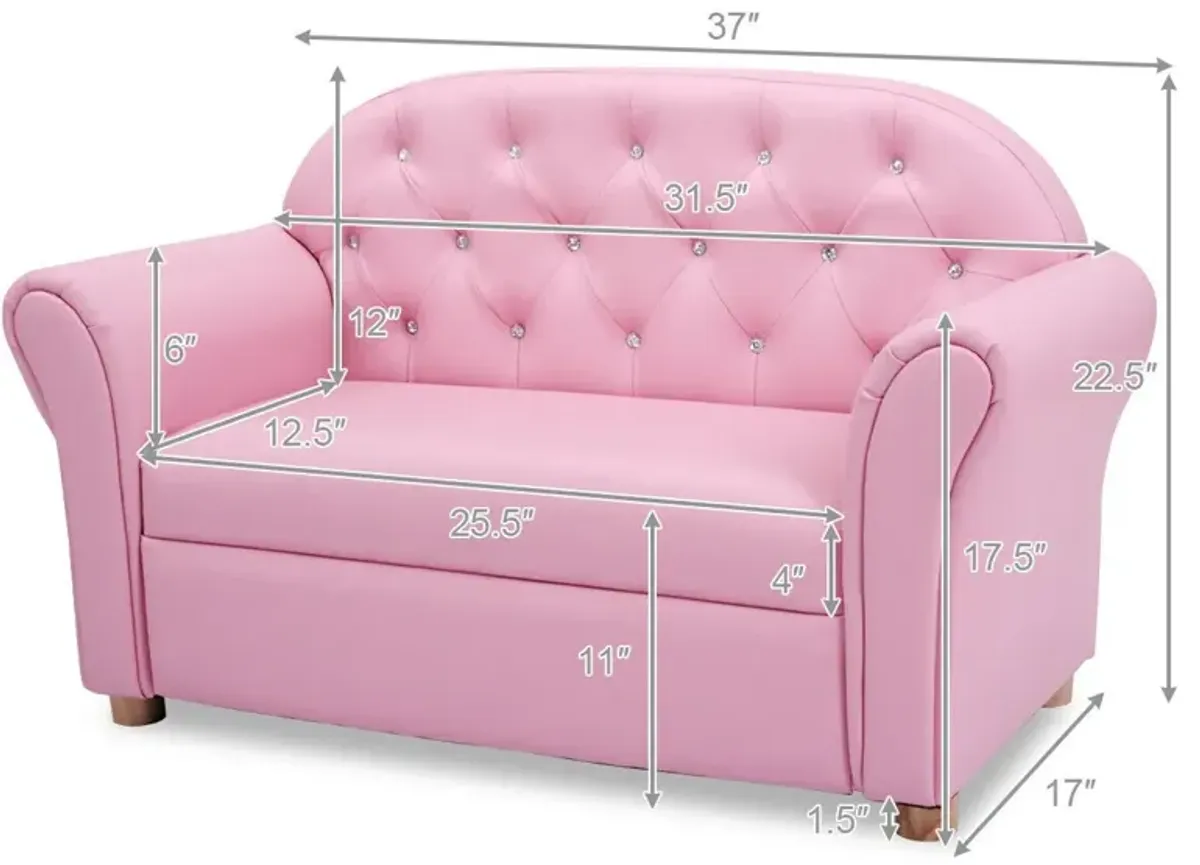 Kids Princess Armrest Chair Lounge Couch