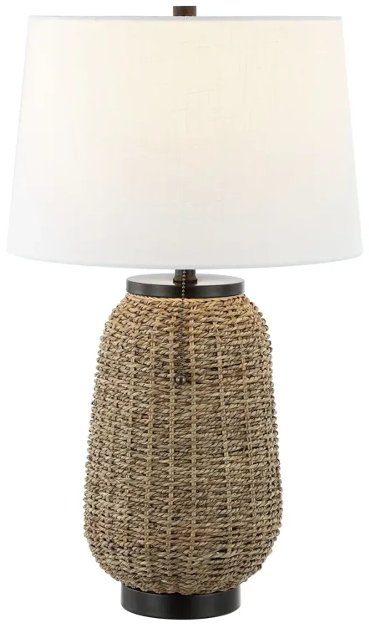 Chakrii Rustic Bohemian Ironrattan LED Table Lamp with Pull Chain