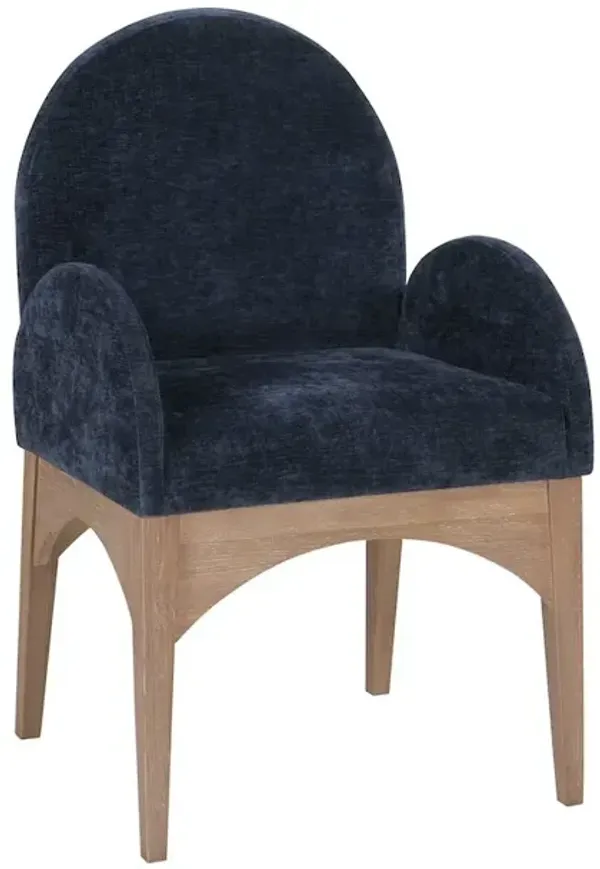 Meridian Furniture Waldorf Navy Chenille Fabric Dining Chair
