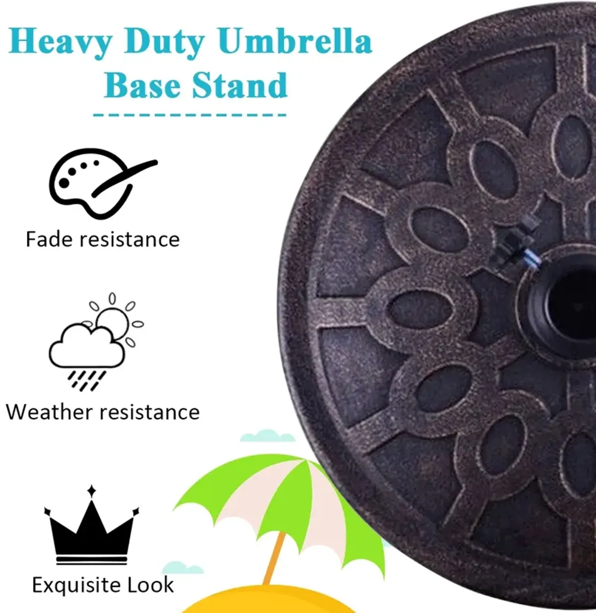 30lbs 18 Inches Heavy Duty Outdoor Patio Market Umbrella Base