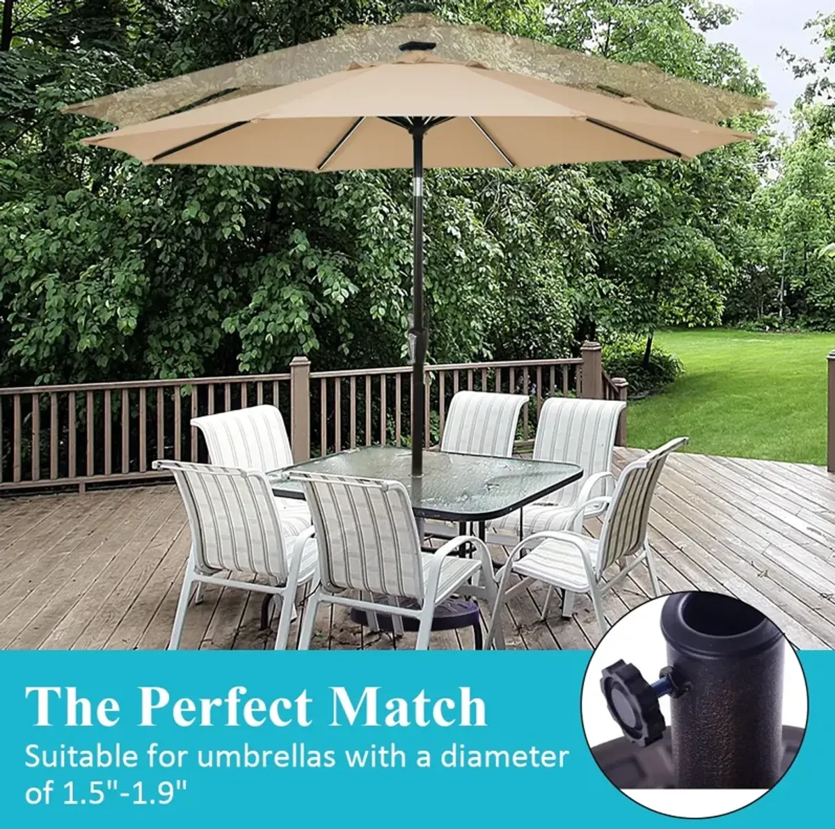 30lbs 18 Inches Heavy Duty Outdoor Patio Market Umbrella Base