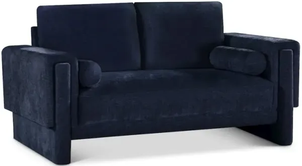 Meridian Furniture Madeline Navy Chenille Fabric Loveseat