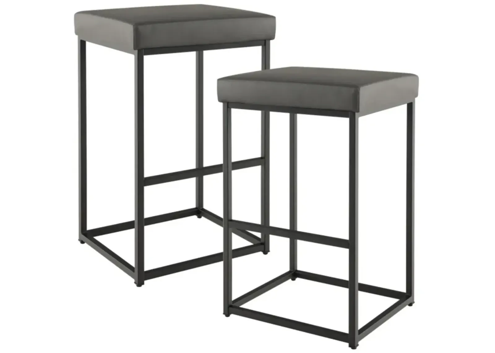 Hivvago 30 Inch Barstools Set of 2 with PU Leather Cover