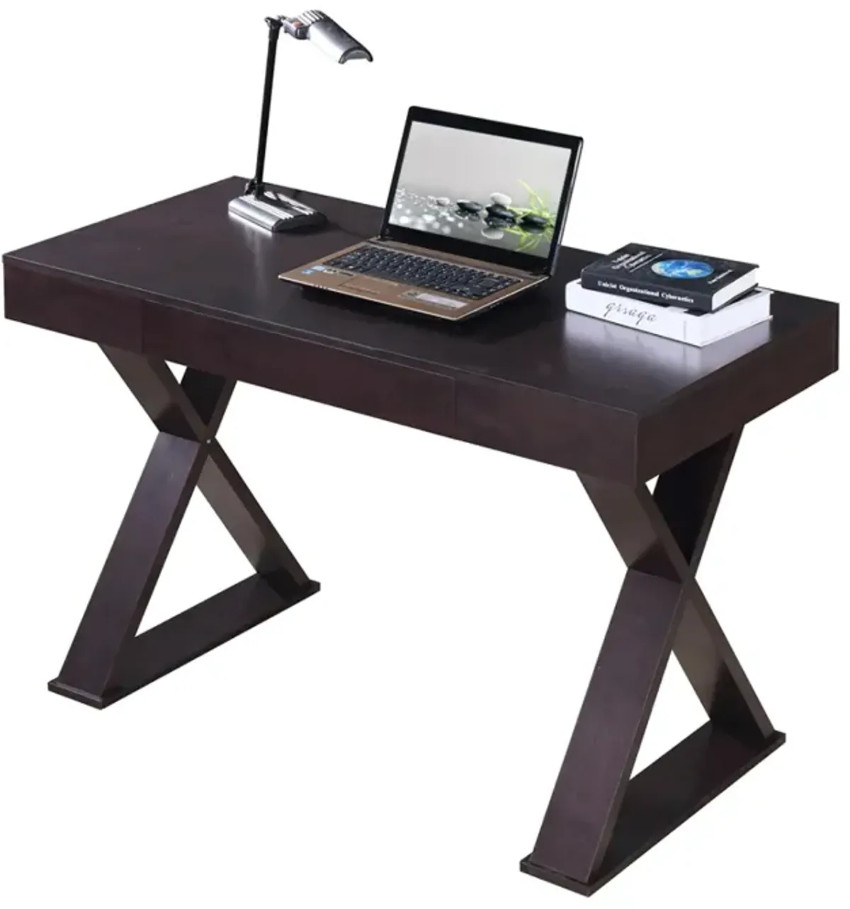 Trendy Writing Desk with Drawer, Espresso