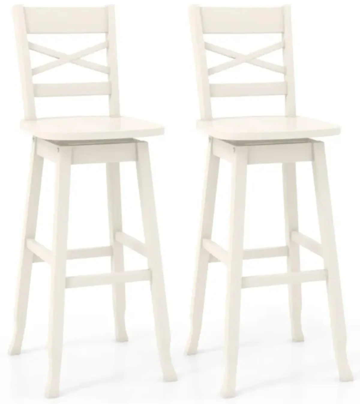 Hivvago Swivel 30-Inch Bar Height Stool Set of 2 with Footrest