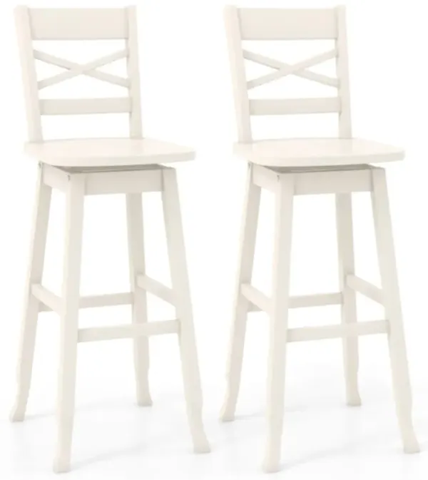 Hivvago Swivel 30-Inch Bar Height Stool Set of 2 with Footrest