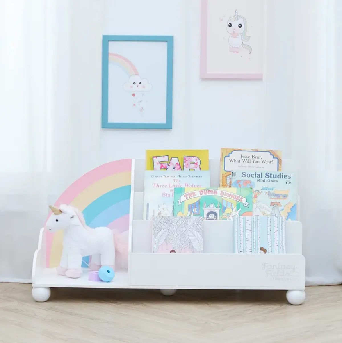 Fantasy Fields -  Rainbow Wooden Display Bookcase - White