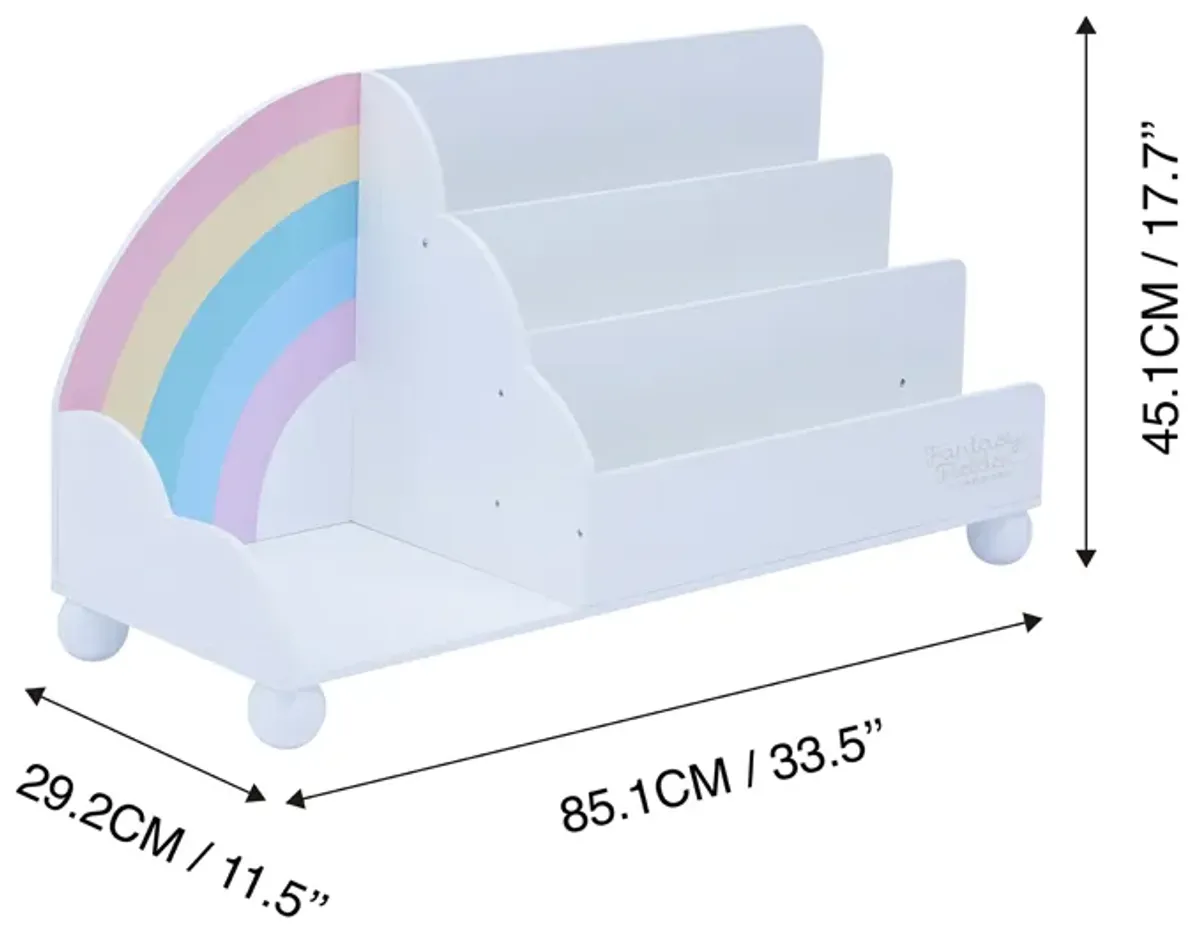 Fantasy Fields -  Rainbow Wooden Display Bookcase - White