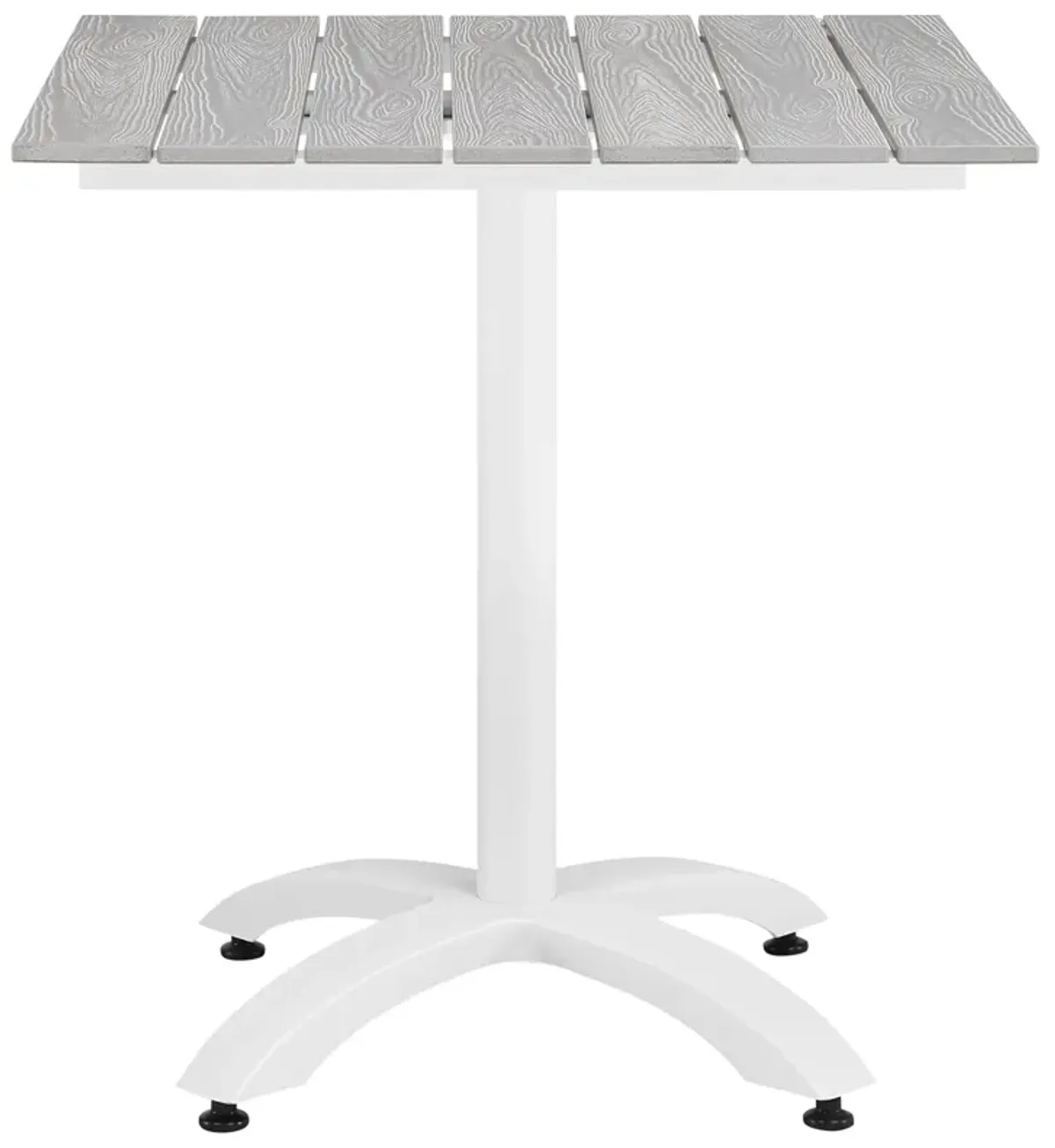 Modway - Maine 28" Outdoor Patio Dining Table White Light Gray