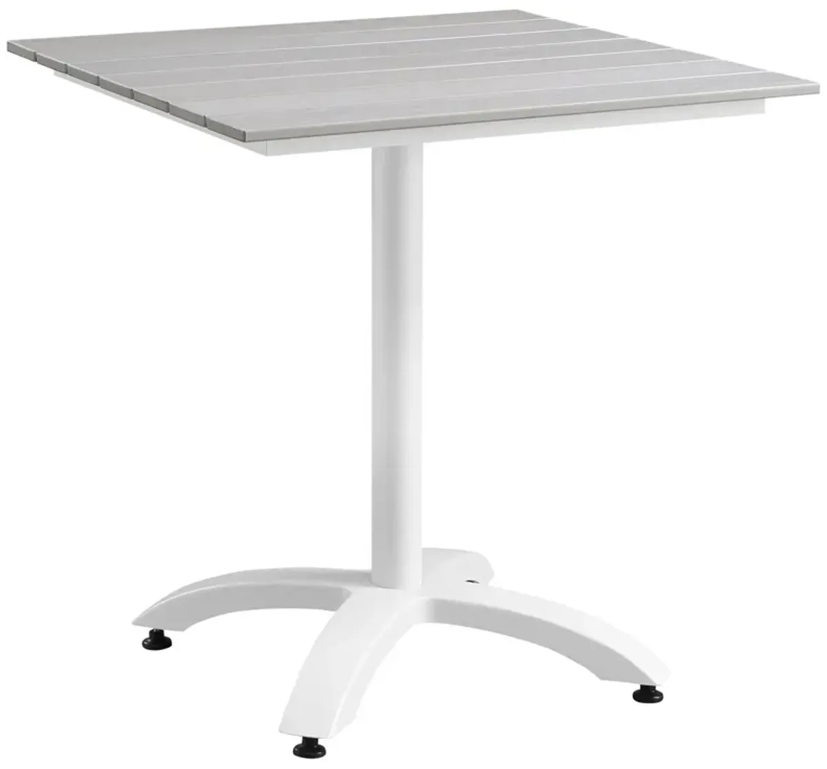 Modway - Maine 28" Outdoor Patio Dining Table White Light Gray