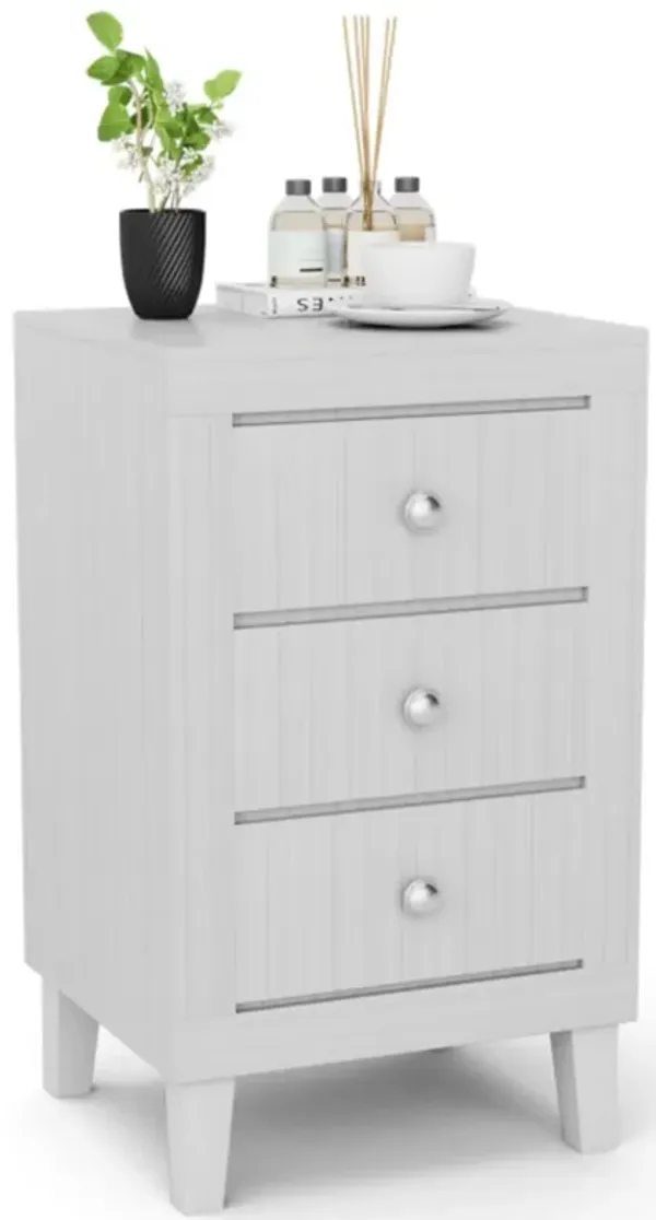 Hivvago Modern Nightstand with 3 Drawers for Bedroom Living Room