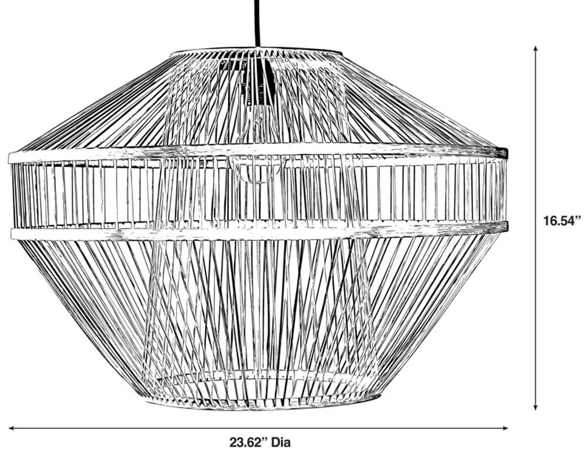 Modern Natural Bamboo Hanging Light Shade for Entryway and Living Room